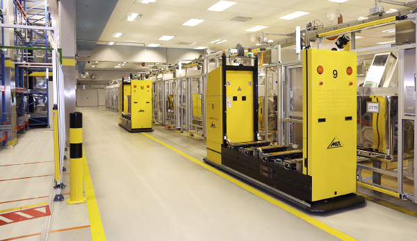 Los robots AGV de MLR System GmbH se usan para diversos sectores logísticos