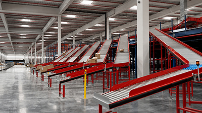 Salidas del sorter de TD SYNNEX en su centro log&iacute;stico de Guadalajara